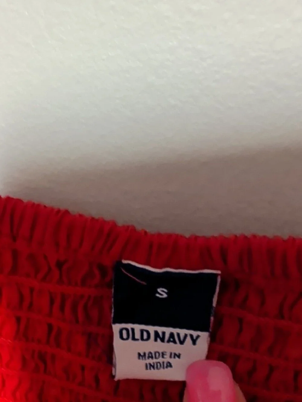 Old Navy Red Square-Neck Puff Sleeve Peplum Top